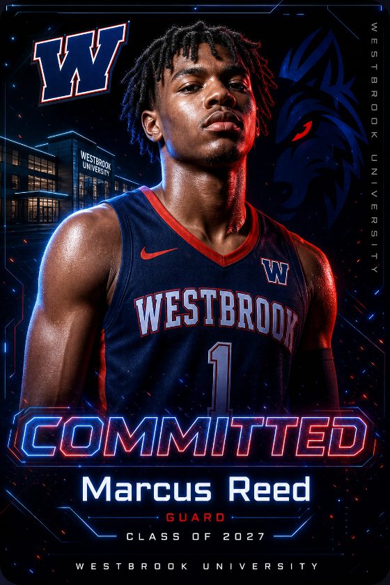 Basketball player commitment graphic