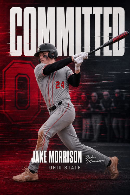 Commitment edit in Ohio State scarlet and gray