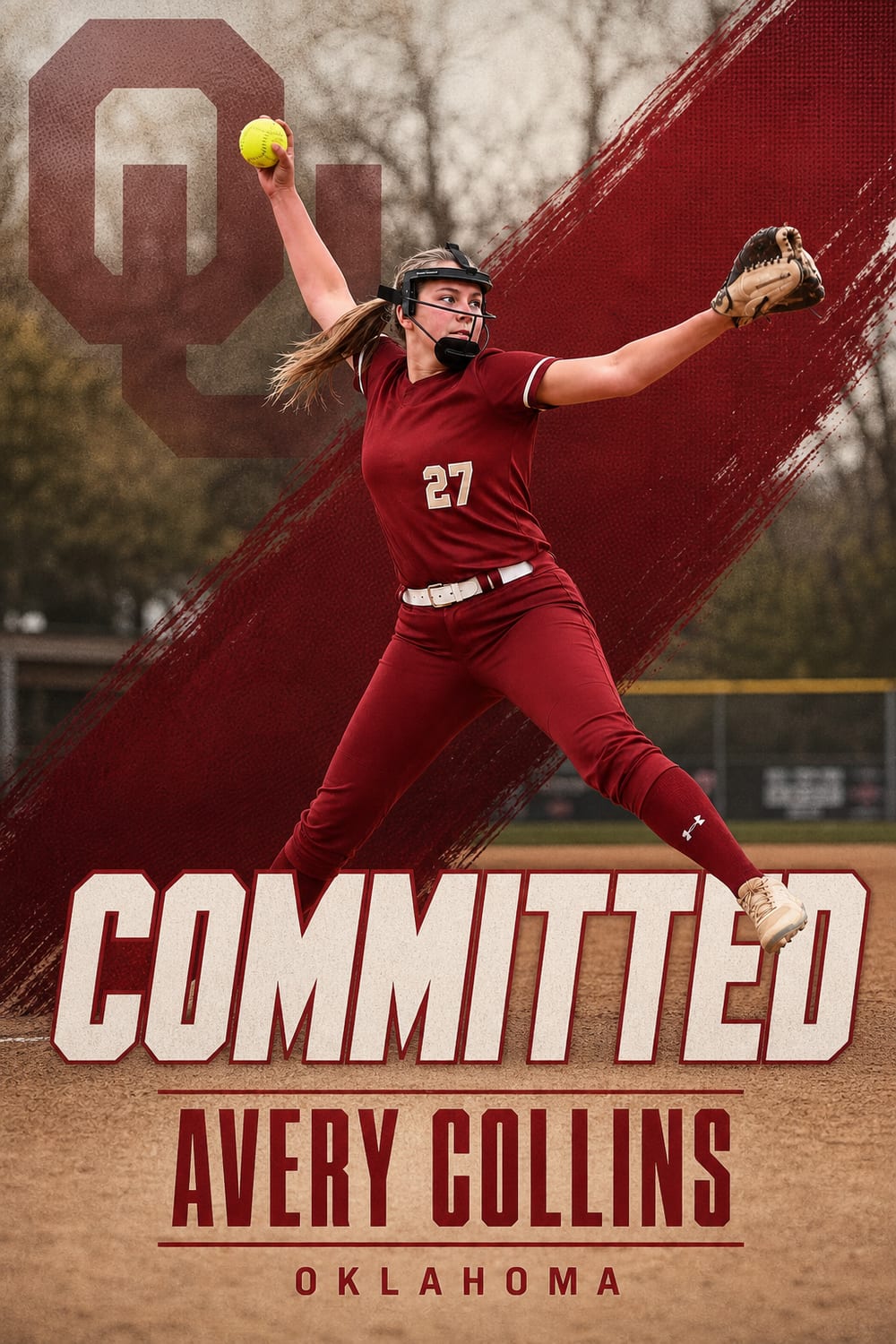 Softball commitment graphic made with CommitGraphics